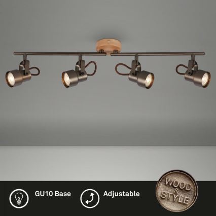 Briloner 2872-045 - LED Bodové svítidlo TAHUN 4xGU10/5W/230V 3000K hnědá