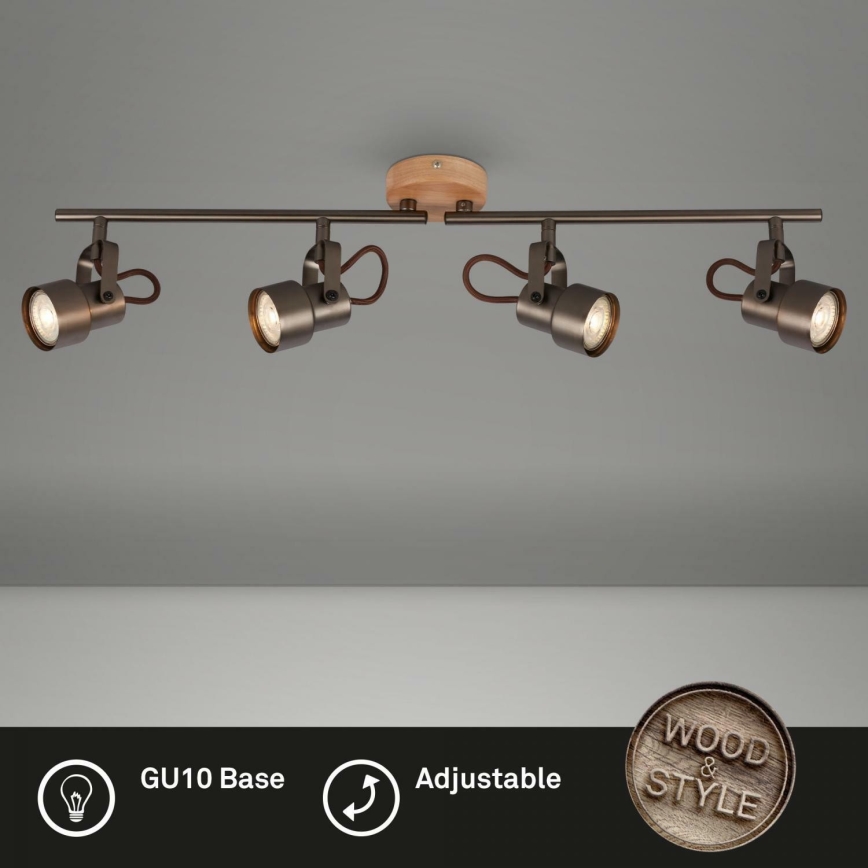 Briloner 2872-045 - LED Bodové svítidlo TAHUN 4xGU10/5W/230V 3000K hnědá