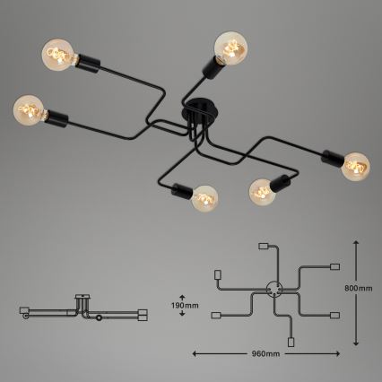 Briloner 2887-065 - Přisazený lustr FARETTO 6xE27/60W/230V