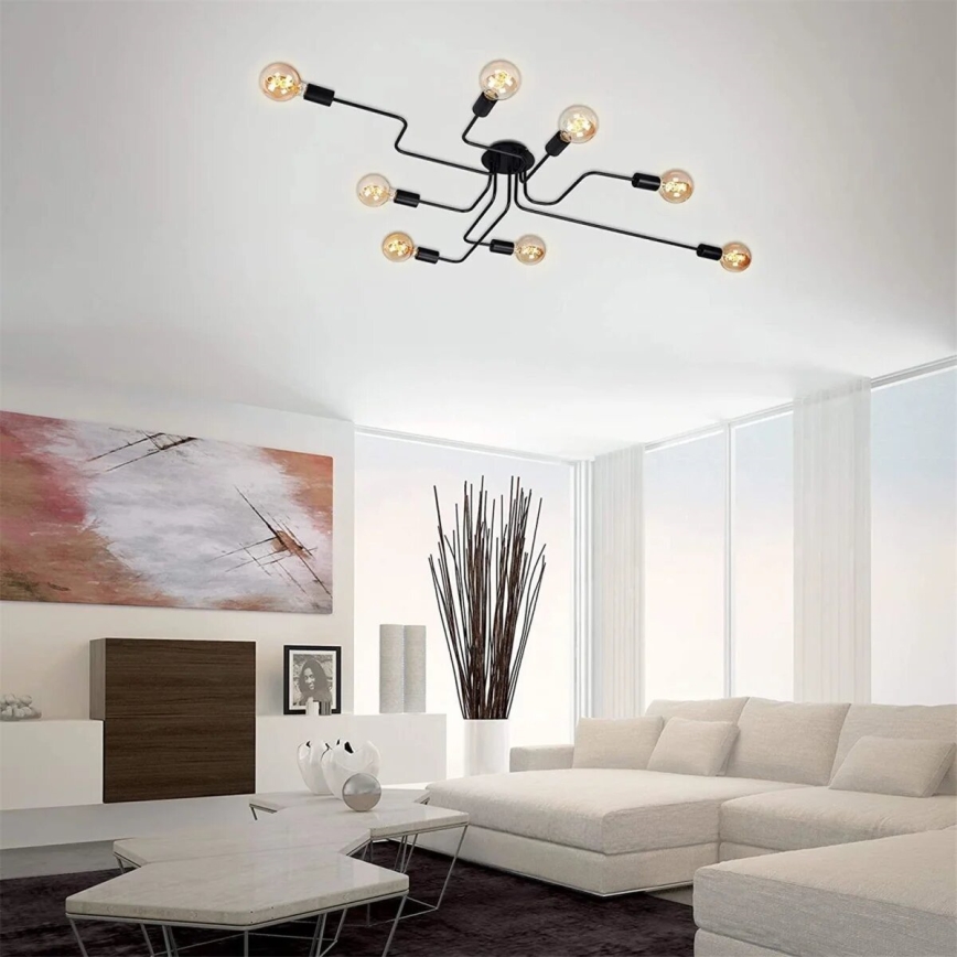 Briloner 2888-085 - Přisazený lustr FARETTO 8xE27/60W/230V černá