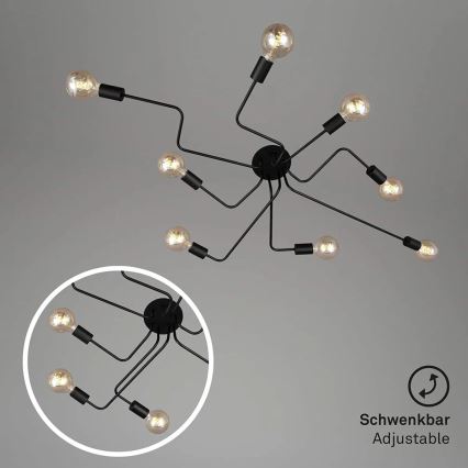 Briloner 2888-085 - Přisazený lustr FARETTO 8xE27/60W/230V černá