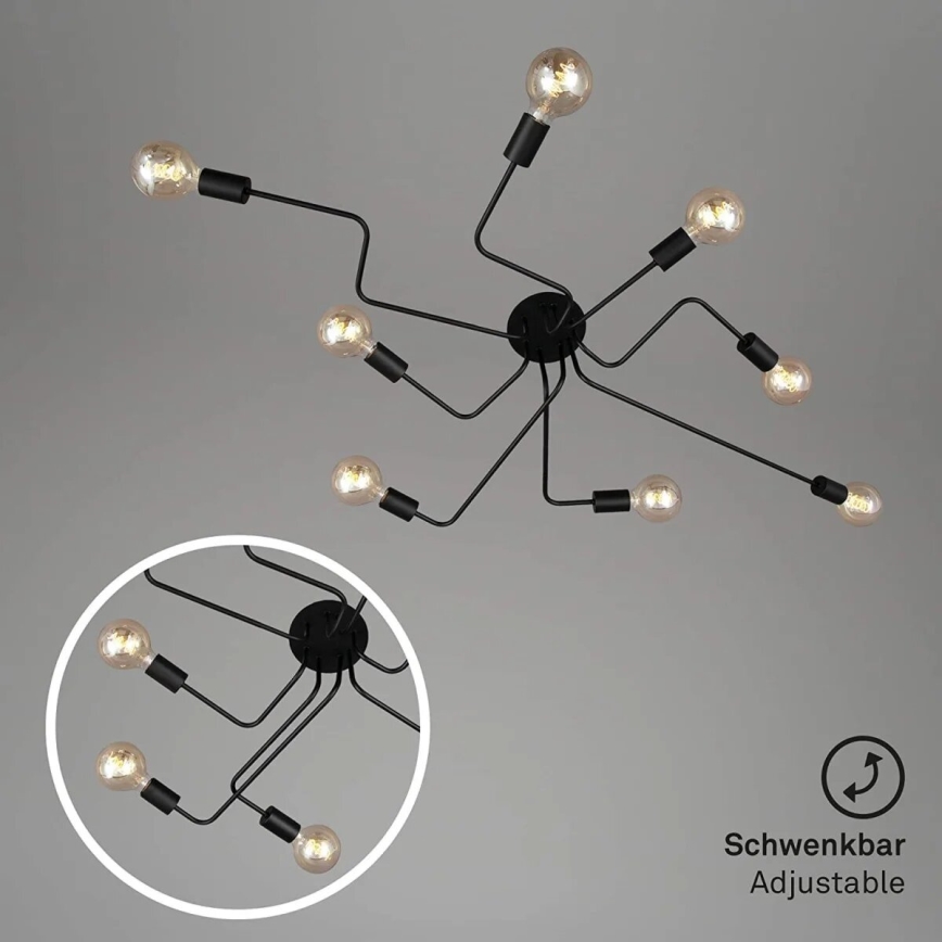 Briloner 2888-085 - Přisazený lustr FARETTO 8xE27/60W/230V černá