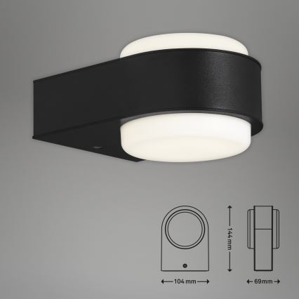 Briloner 3035-015 - LED Venkovní nástěnné svítidlo HANAU LED/6,5W/230V IP44 černá