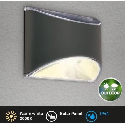 Briloner 3133015 - LED Solární nástěnné svítidlo LED/2W/3,7V IP44 3000K