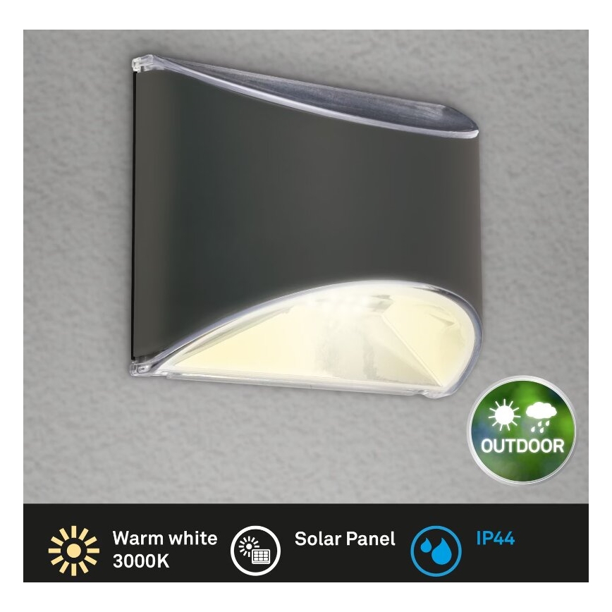 Briloner 3133015 - LED Solární nástěnné svítidlo LED/2W/3,7V IP44 3000K