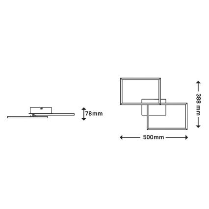 Briloner 3149-018 - LED Stmívatelný přisazený lustr FRAME 2xLED/15W/230V + dálkové ovládání