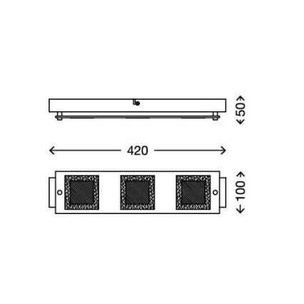 Briloner 3153-038 - LED Stropní svítidlo PLAZA 3xLED/5W/230V