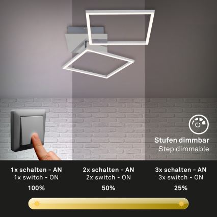 Briloner 3182-018 - LED Stmívatelné stropní svítidlo FRAME 2xLED/15,5W/230V