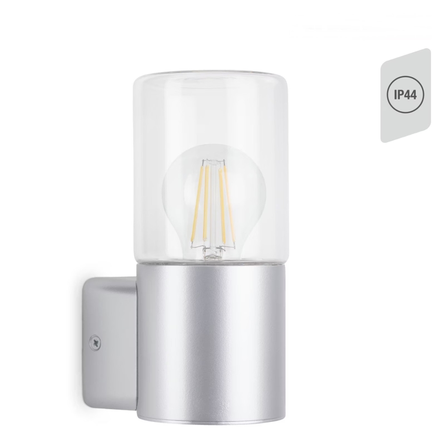 Briloner 320504TF - Venkovní nástěnné svítidlo 1xE27/12W/230V IP44 stříbrná