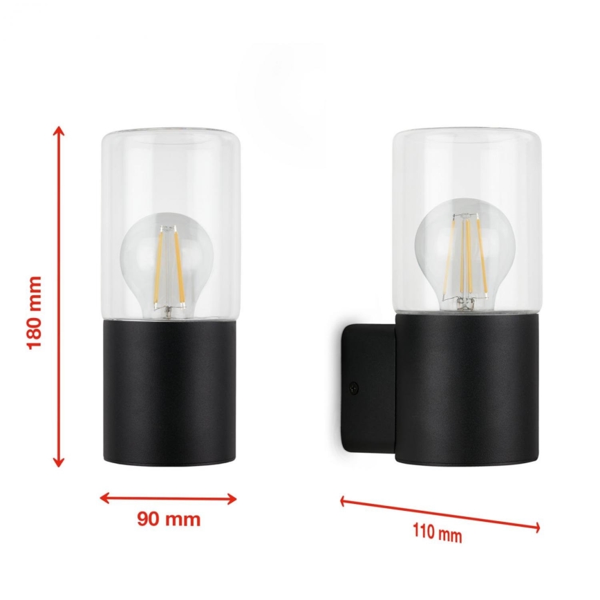 Briloner 320505TF - Venkovní nástěnné svítidlo 1xE27/12W/230V IP44 černá