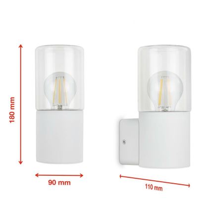 Briloner 320506TF - Venkovní nástěnné svítidlo 1xE27/12W/230V IP44 bílá