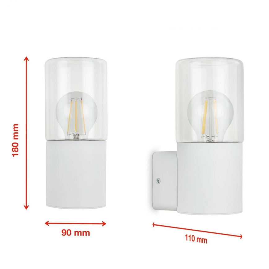 Briloner 320506TF - Venkovní nástěnné svítidlo 1xE27/12W/230V IP44 bílá