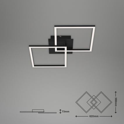 Briloner 3210-015 - LED Stmívatelné stropní svítidlo FRAME 2xLED/11W/230V černá