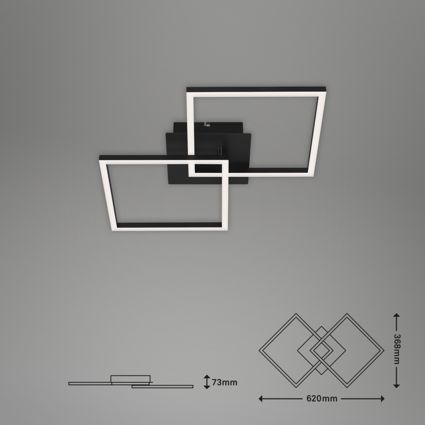 Briloner 3210-015 - LED Stmívatelné stropní svítidlo FRAME 2xLED/11W/230V černá