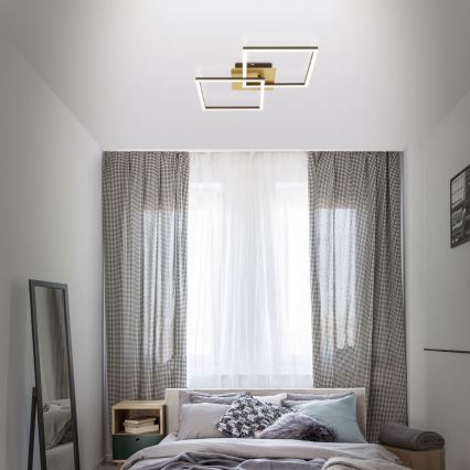 Briloner 3210-017 - LED Stmívatelné stropní svítidlo FRAME 2xLED/11W/230V zlatá