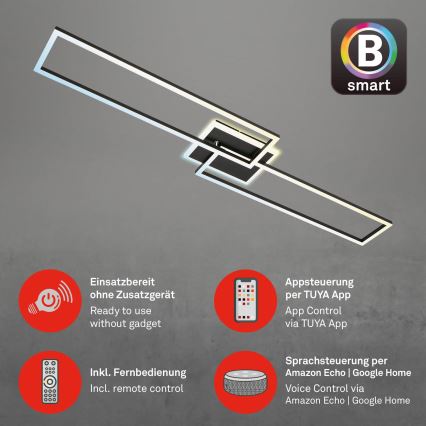 Briloner 3538-015 - LED Stmívatelný lustr FRAME 2xLED/20W/230V 2700-6500K Wi-Fi Tuya + dálkové ovládání