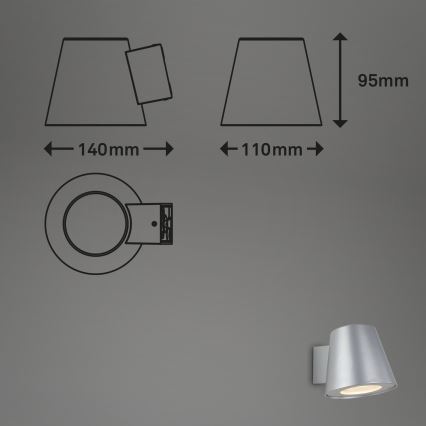 Briloner 3645-014 - LED Venkovní nástěnné svítidlo NEAPEL 1xGU10/4,9W/230V IP44