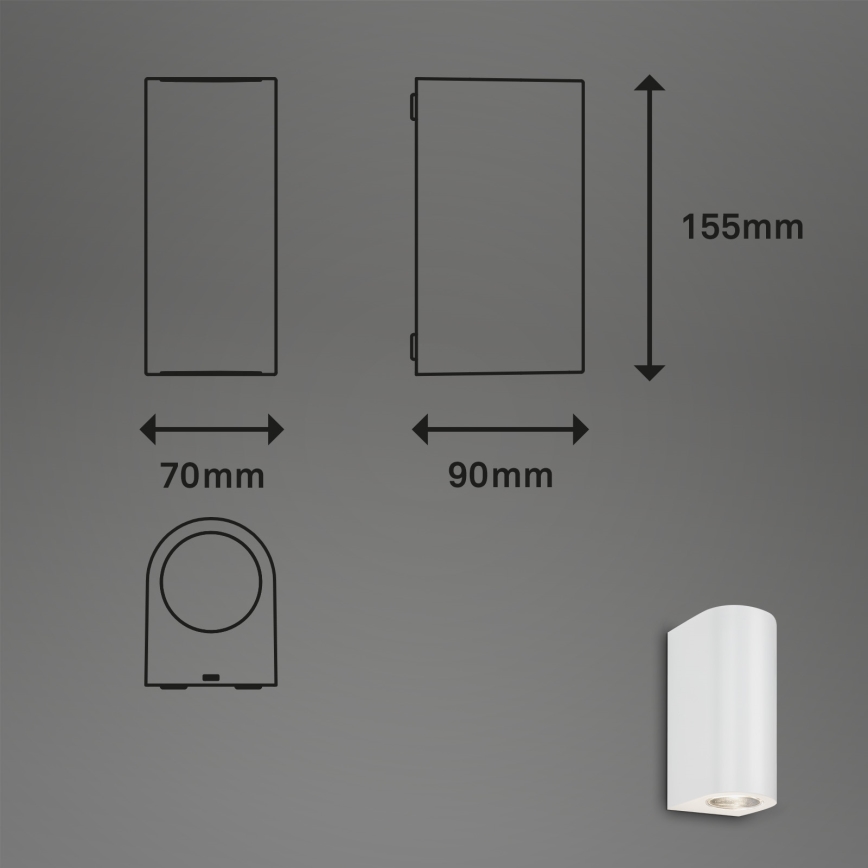 Briloner 3648-026 - LED Venkovní nástěnné svítidlo UP&DOWN 2xGU10/4,7W/230V IP44