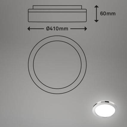 Briloner 3673-018 - LED Koupelnové stropní svítidlo SPLASH LED/28W/230V pr. 41 cm