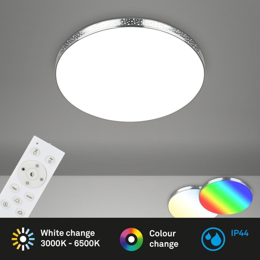 Briloner 3679-018 - LED RGB Stmívatelné koupelnové stropní svítidlo MAGA LED/18,5W/230V 3000-6500K pr. 35,5 cm + dálkové ovládání