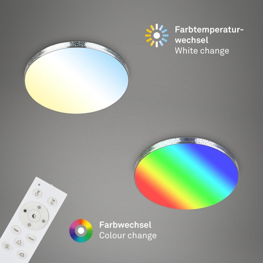 Briloner 3679-018 - LED RGB Stmívatelné koupelnové stropní svítidlo MAGA LED/18,5W/230V 3000-6500K pr. 35,5 cm + dálkové ovládání