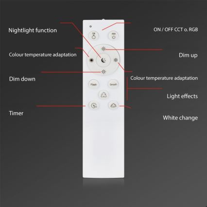 Briloner 3679-018 - LED RGB Stmívatelné koupelnové stropní svítidlo MAGA LED/18,5W/230V 3000-6500K pr. 35,5 cm + dálkové ovládání
