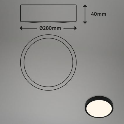 Briloner 3700-015 - LED Stropní svítidlo RUNA LED/16W/230V 3000K pr. 28 cm černá