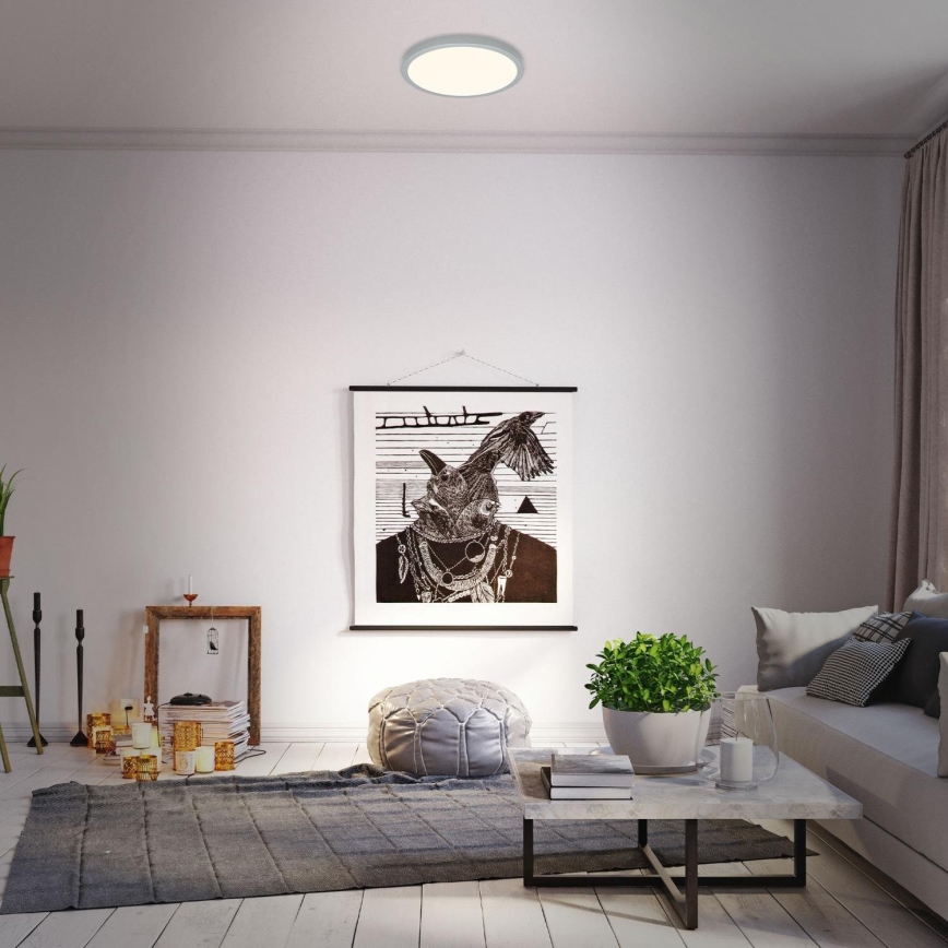 Briloner 3703-014 - LED Stropní svítidlo RUNA LED/24W/230V 3000K pr. 38 cm stříbrná