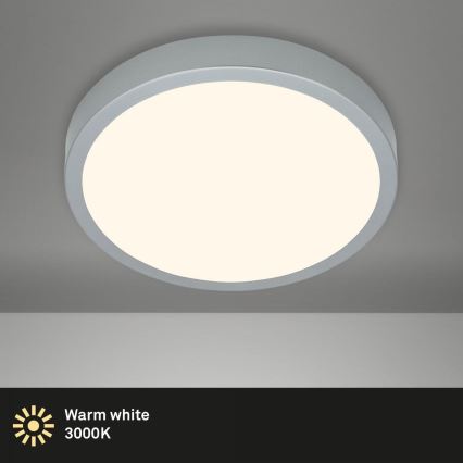 Briloner 3703-014 - LED Stropní svítidlo RUNA LED/24W/230V 3000K pr. 38 cm stříbrná