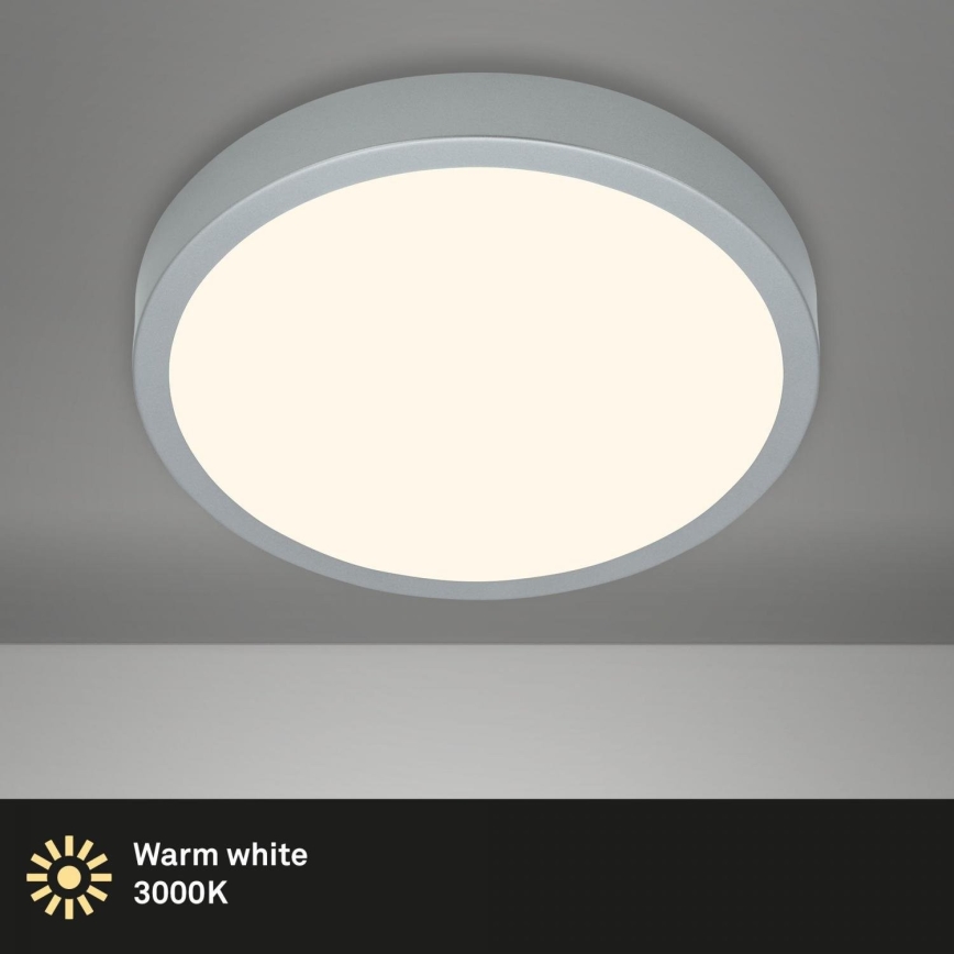 Briloner 3703-014 - LED Stropní svítidlo RUNA LED/24W/230V 3000K pr. 38 cm stříbrná