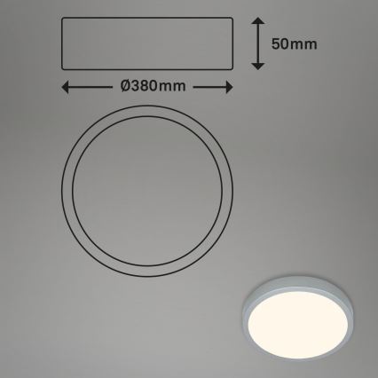 Briloner 3703-014 - LED Stropní svítidlo RUNA LED/24W/230V 3000K pr. 38 cm stříbrná