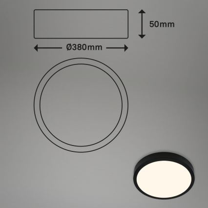 Briloner 3703-015 - LED Stropní svítidlo RUNA LED/24W/230V 3000K pr. 38 cm černá