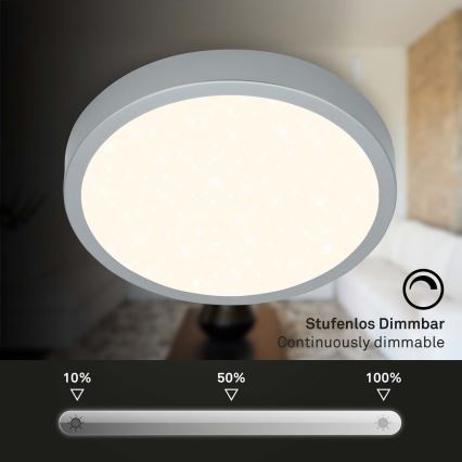 Briloner 3704-014-LED Stmívatelné stropní svítidlo RUNA LED/22W/230V 2700-6500K stříbrná + dálkové ovládání