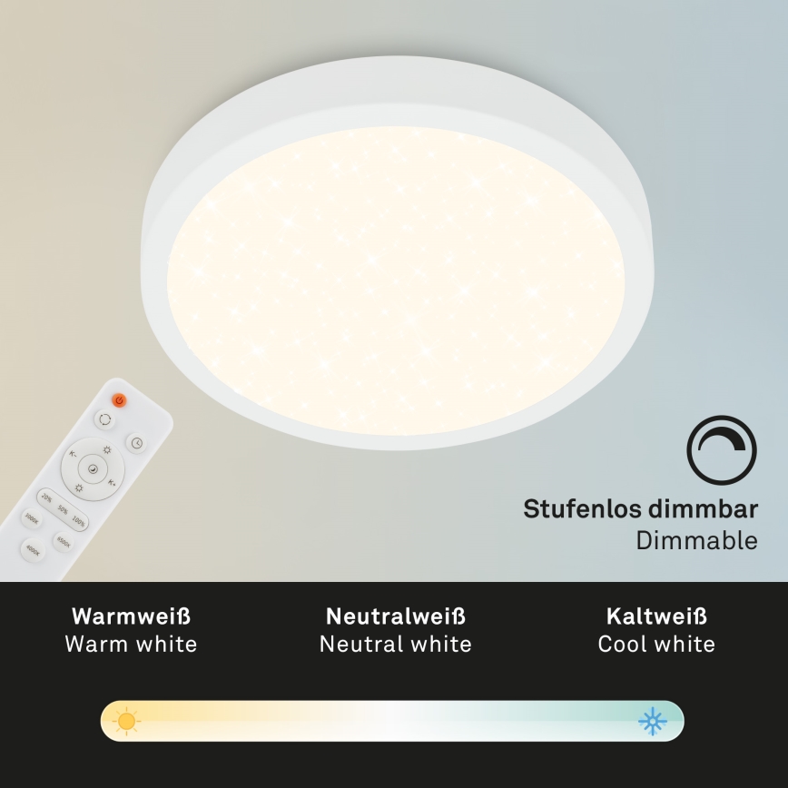 Briloner 3704-016 - LED Stmívatelné stropní svítidlo RUNA LED/22W/230V 2700-6500K bílá + dálkové ovládání