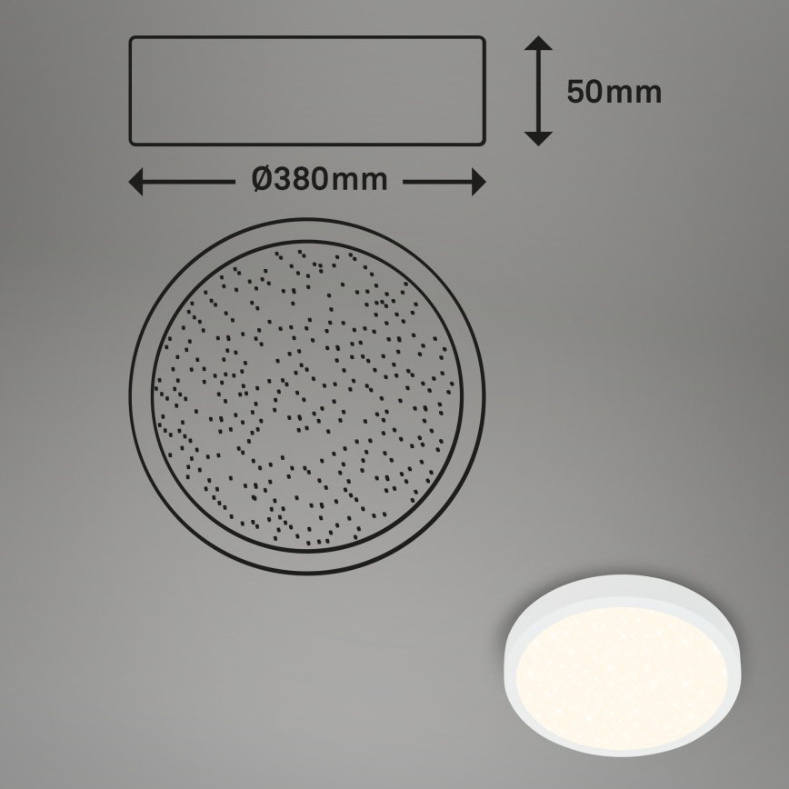 Briloner 3704-016 - LED Stmívatelné stropní svítidlo RUNA LED/22W/230V 2700-6500K bílá + dálkové ovládání