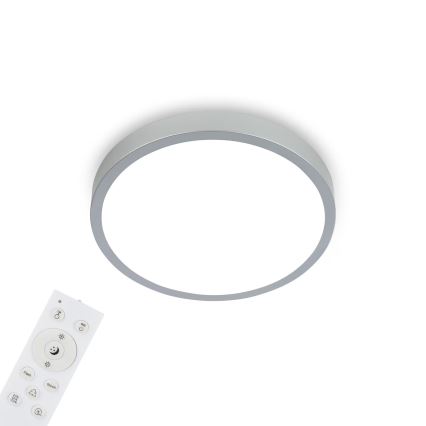Briloner 3709-014 - LED RGBW Stmívatelné stropní svítidlo LED/22W/230V 4000K pr. 38 cm stříbrná + dálkové ovládání