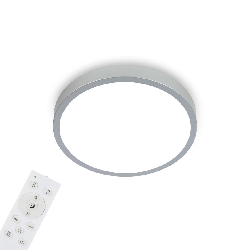 Briloner 3709-014 - LED RGBW Stmívatelné stropní svítidlo LED/22W/230V 4000K pr. 38 cm stříbrná + dálkové ovládání
