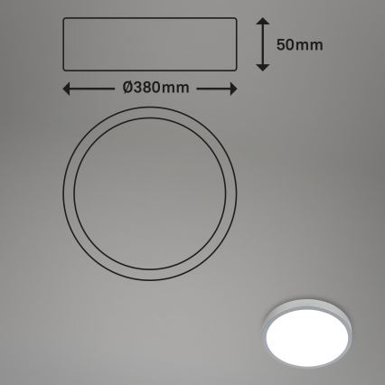 Briloner 3709-014 - LED RGBW Stmívatelné stropní svítidlo LED/22W/230V 4000K pr. 38 cm stříbrná + dálkové ovládání