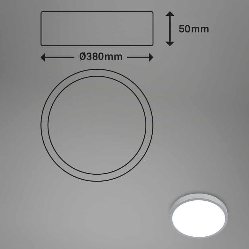 Briloner 3709-014 - LED RGBW Stmívatelné stropní svítidlo LED/22W/230V 4000K pr. 38 cm stříbrná + dálkové ovládání