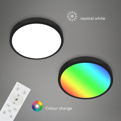 Briloner 3709-015 - LED RGBW Stmívatelné stropní svítidlo LED/22W/230V 4000K pr. 38 cm černá + dálkové ovládání