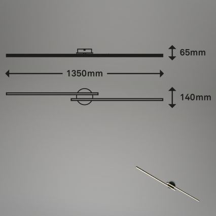 Briloner 3717-025 - LED Přisazený lustr REY 2xLED/12W/230V černá