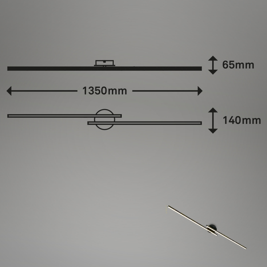 Briloner 3717-025 - LED Přisazený lustr REY 2xLED/12W/230V černá