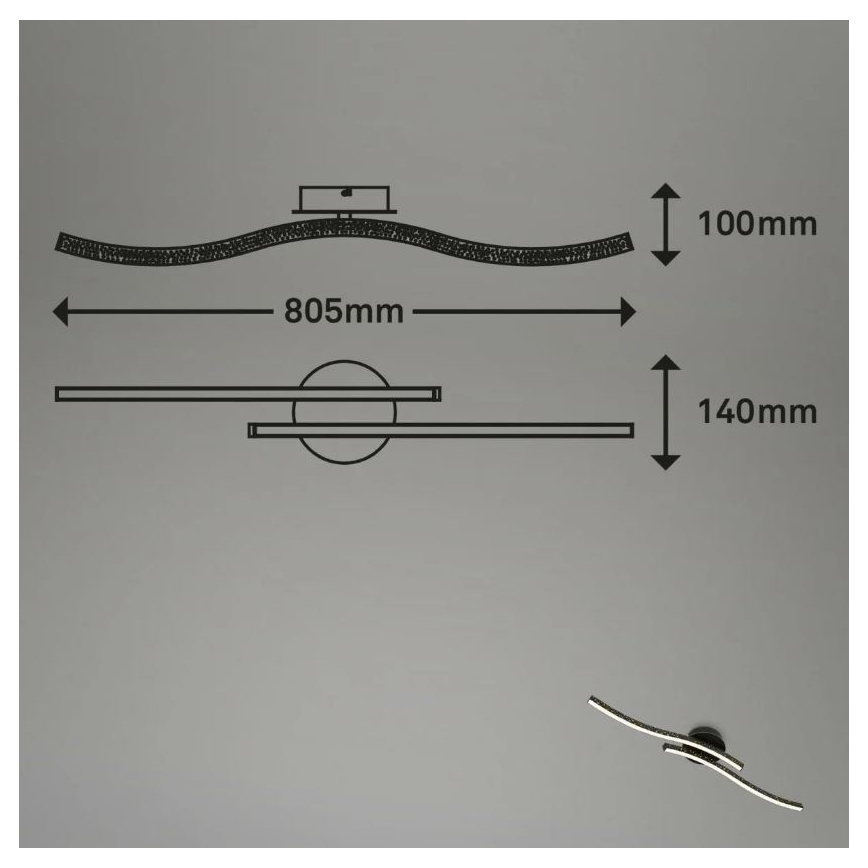 Briloner 3718-025 - LED Přisazený lustr REY 2xLED/6W/230V černá