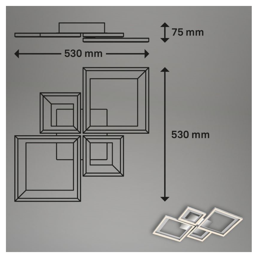 Briloner 3727-019 - LED Stmívatelné stropní svítidlo FRAME LED/38W/230V