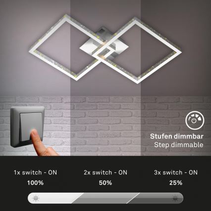 Briloner 3751-019 - LED Stmívatelné stropní svítidlo FRAME LED/20W/230V lesklý chrom