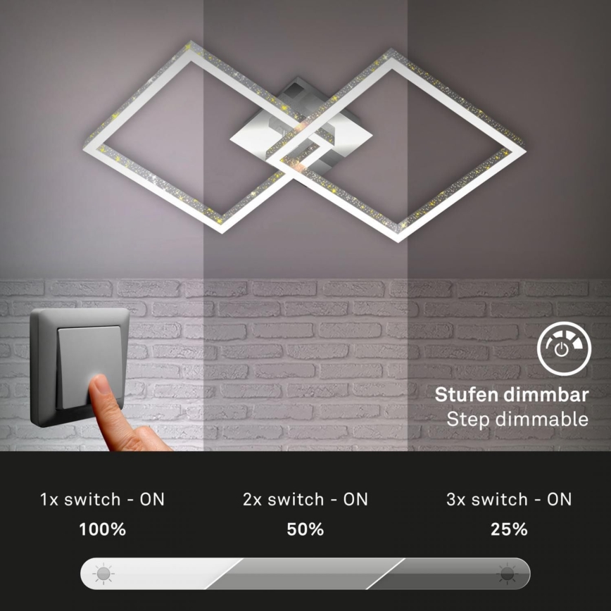 Briloner 3751-019 - LED Stmívatelné stropní svítidlo FRAME LED/20W/230V lesklý chrom