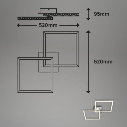 Briloner 3751-019 - LED Stmívatelné stropní svítidlo FRAME LED/20W/230V lesklý chrom