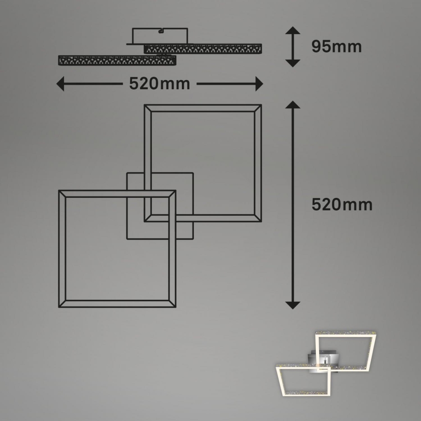 Briloner 3751-019 - LED Stmívatelné stropní svítidlo FRAME LED/20W/230V lesklý chrom