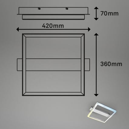 Briloner 3760-019 - LED Stmívatelné stropní svítidlo FRAME LED/23W/230V 2700-6500K 42x36 cm + dálkové ovládání