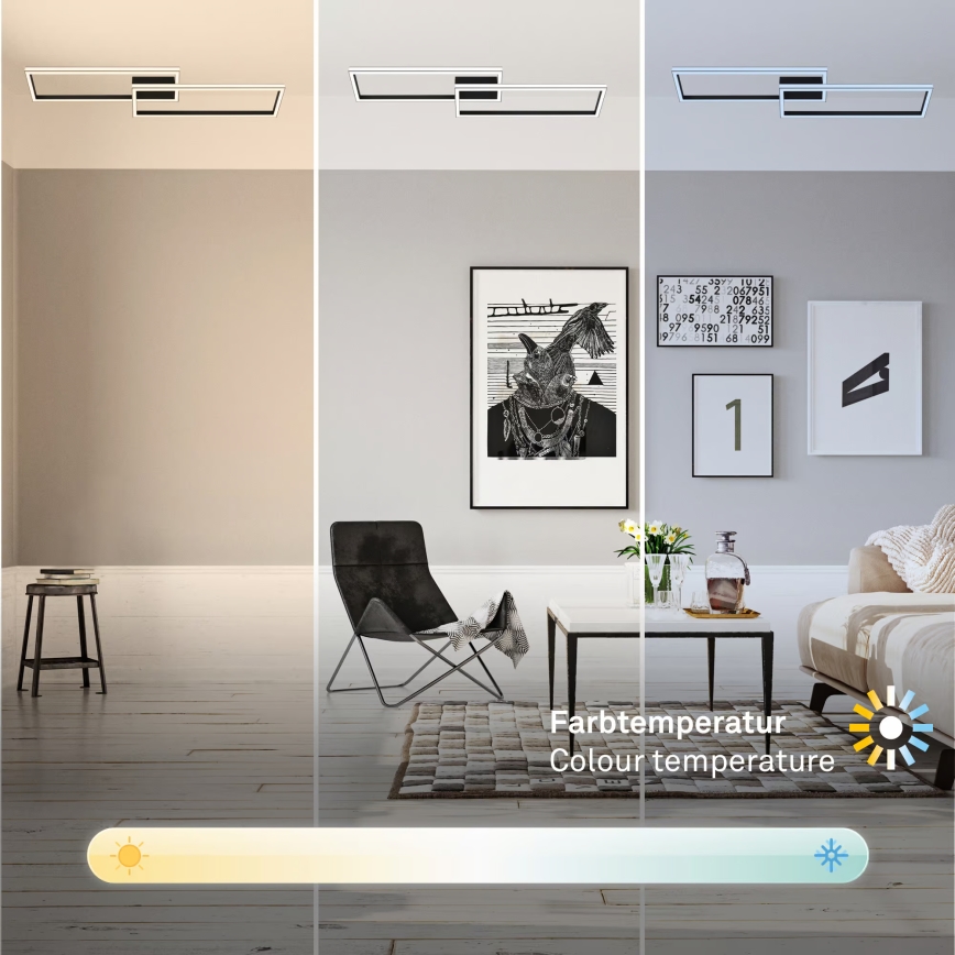 Briloner 3761015 - LED Stmívatelné stropní svítidlo LED/45W/230V 2700-6500K černá + dálkové ovládání